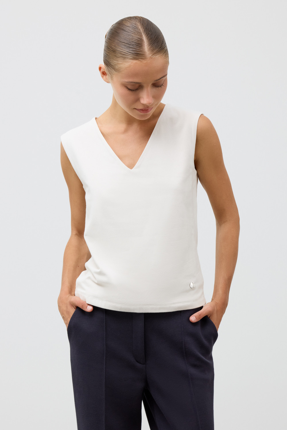 Майки женские для мам, артикул: ЕВТ 3339, цвет: светло-бежевый, фото 5