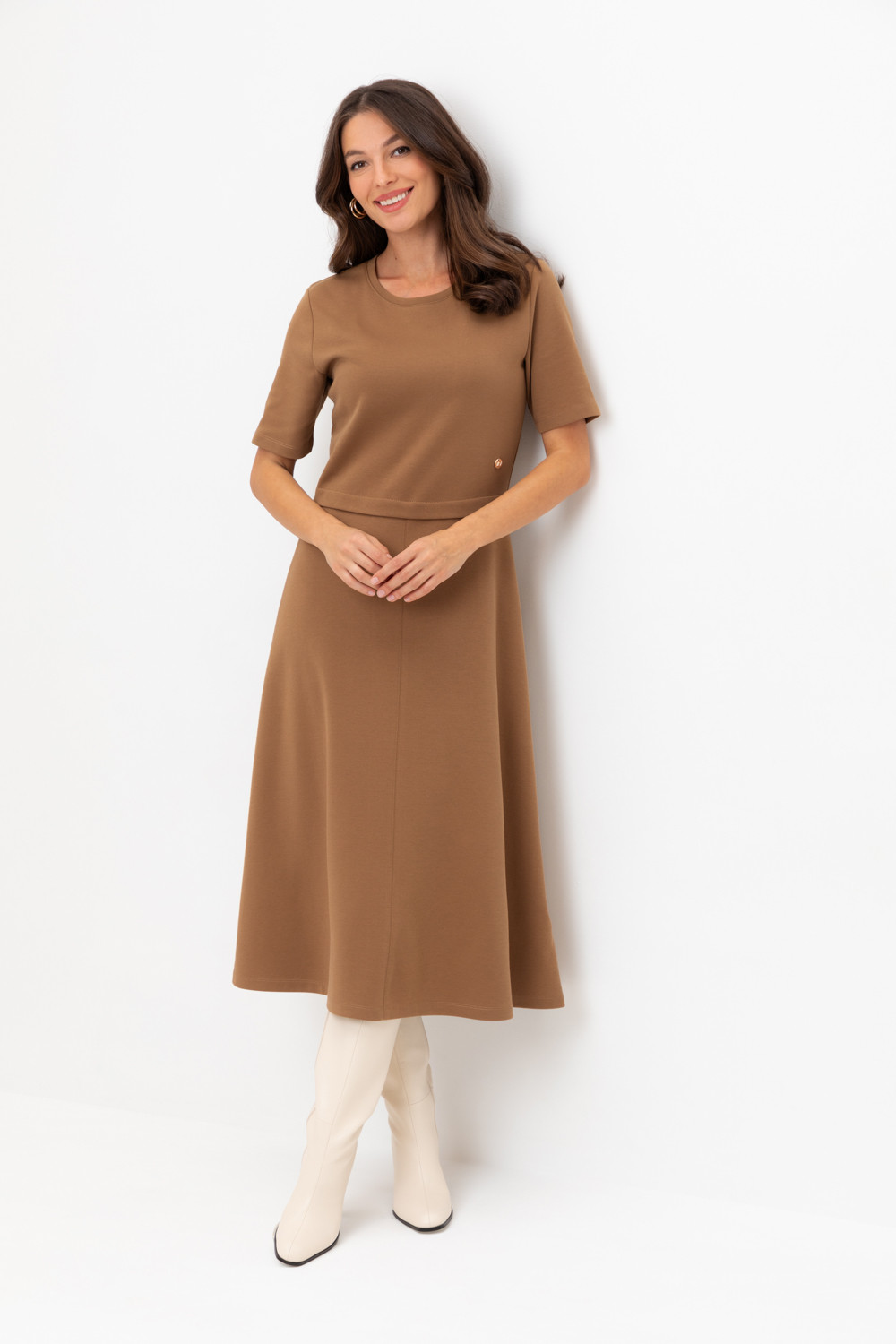Платья женские для мам, артикул: ЕВТ 5058, цвет: коричневый, фото 5