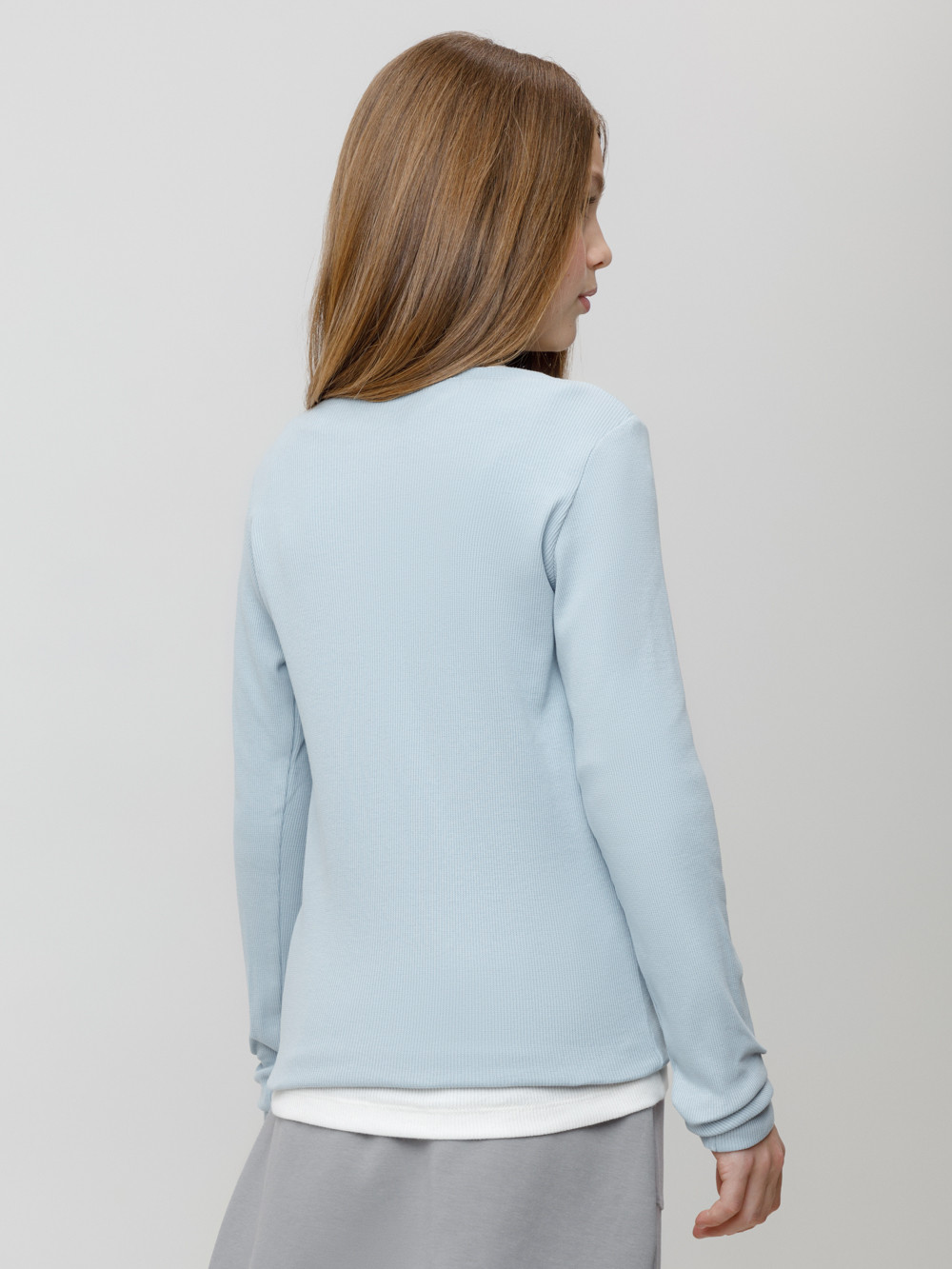 Лонгсливы для девочки, артикул: КР 301911, цвет: голубой, фото 5
