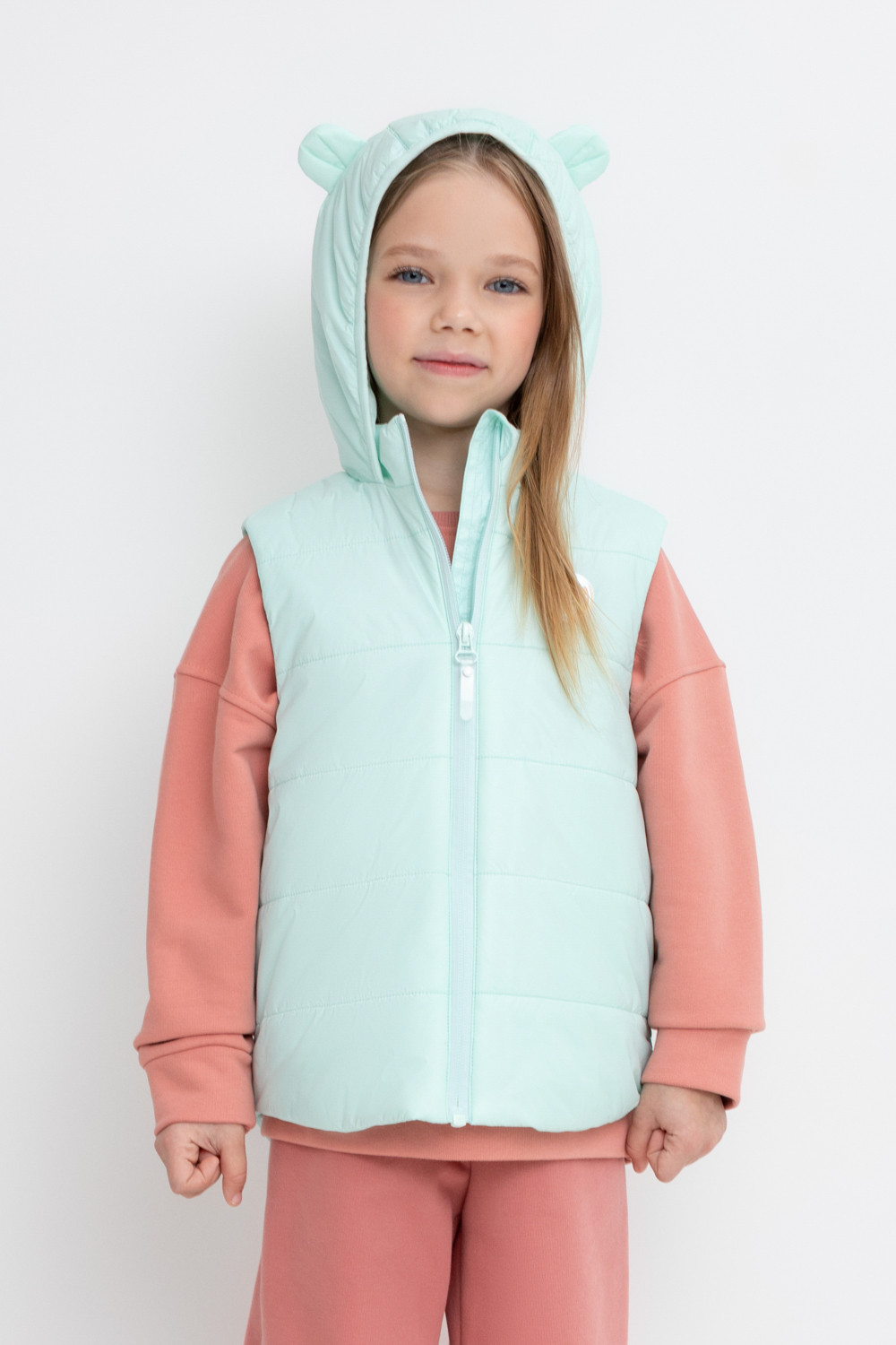 Жилет для девочки, артикул: ВК 35015/3 ГР, цвет: минт, фото 5