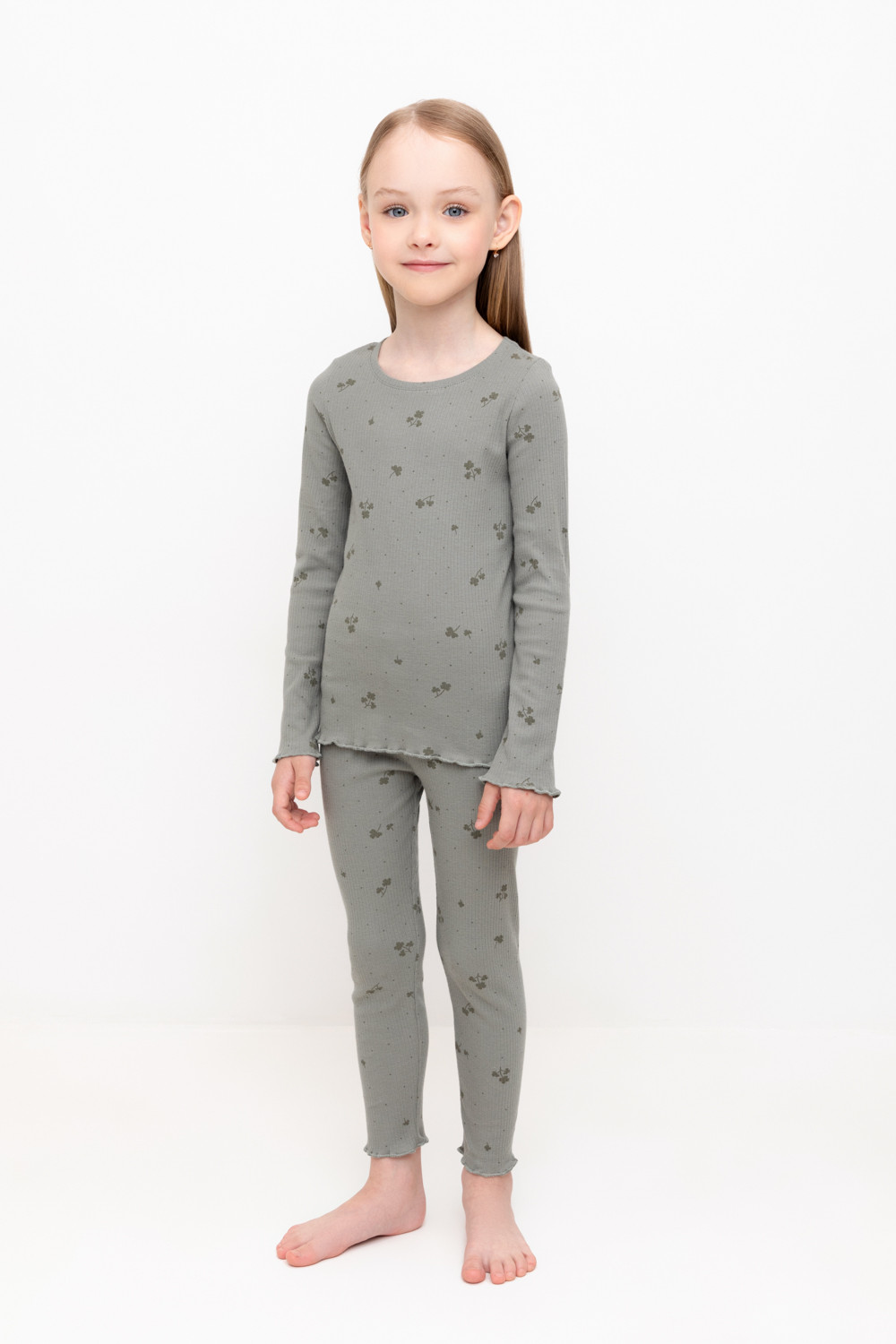 Пижама для девочки, артикул: К 1618, цвет: зеленый, фото 5