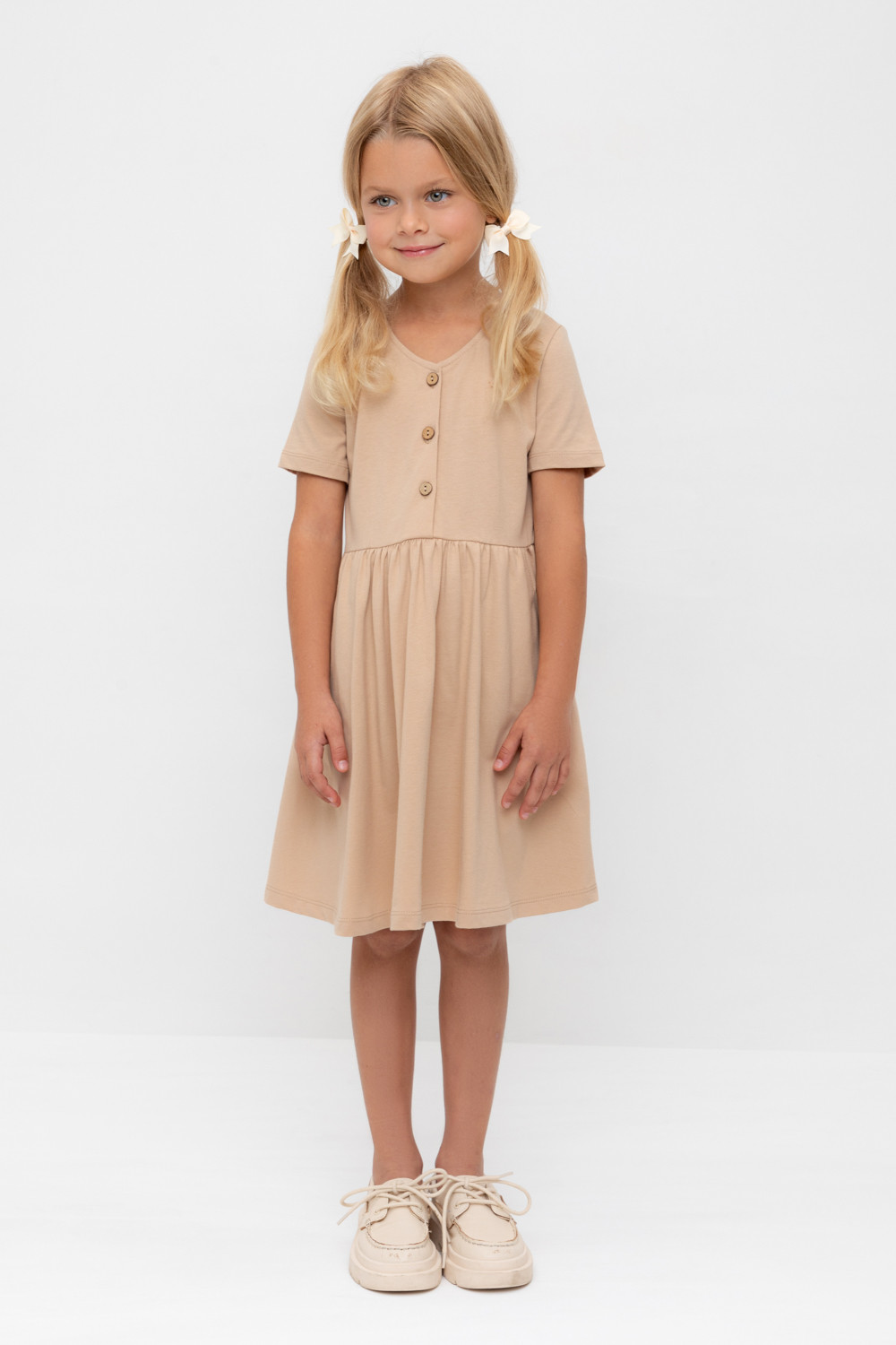 Платье для девочки, артикул: КР 5876-1, цвет: бежевый, фото 5
