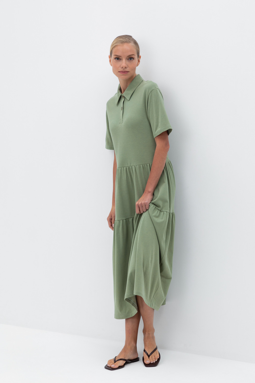 Платья женские для мам, артикул: ЕВТ 5050, цвет: хаки, фото 5