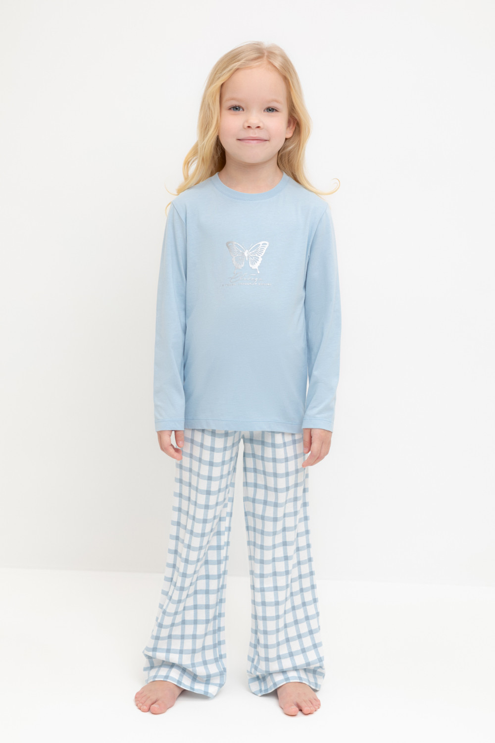 Пижама для девочки, артикул: К 1623, цвет: голубой, фото 5
