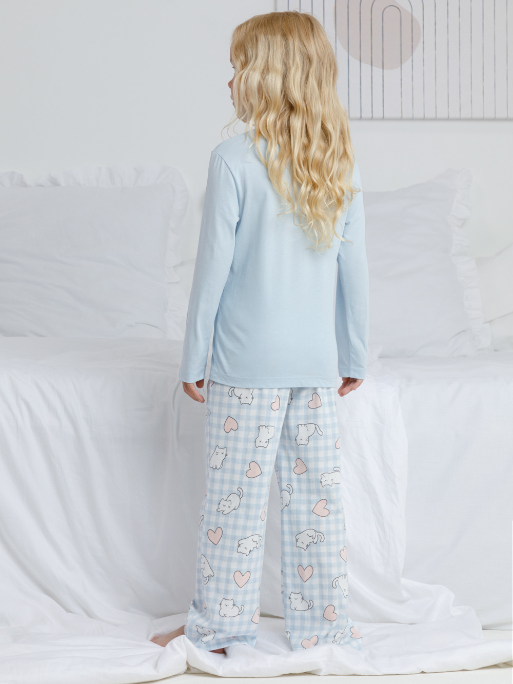 Пижама для девочки, артикул: К 1623, цвет: голубой, фото 5