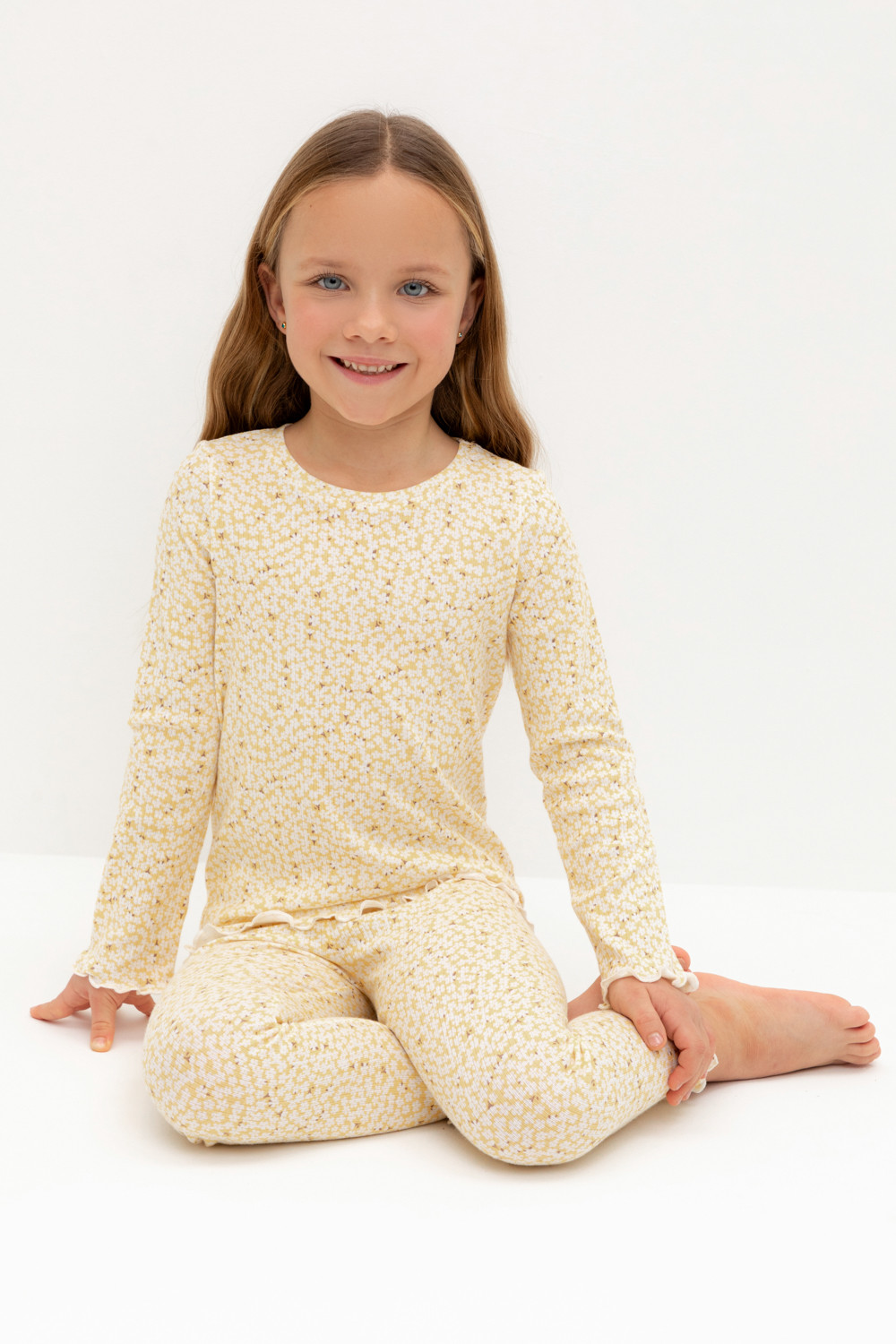 Пижама для девочки, артикул: К 1618, цвет: желтый, фото 5
