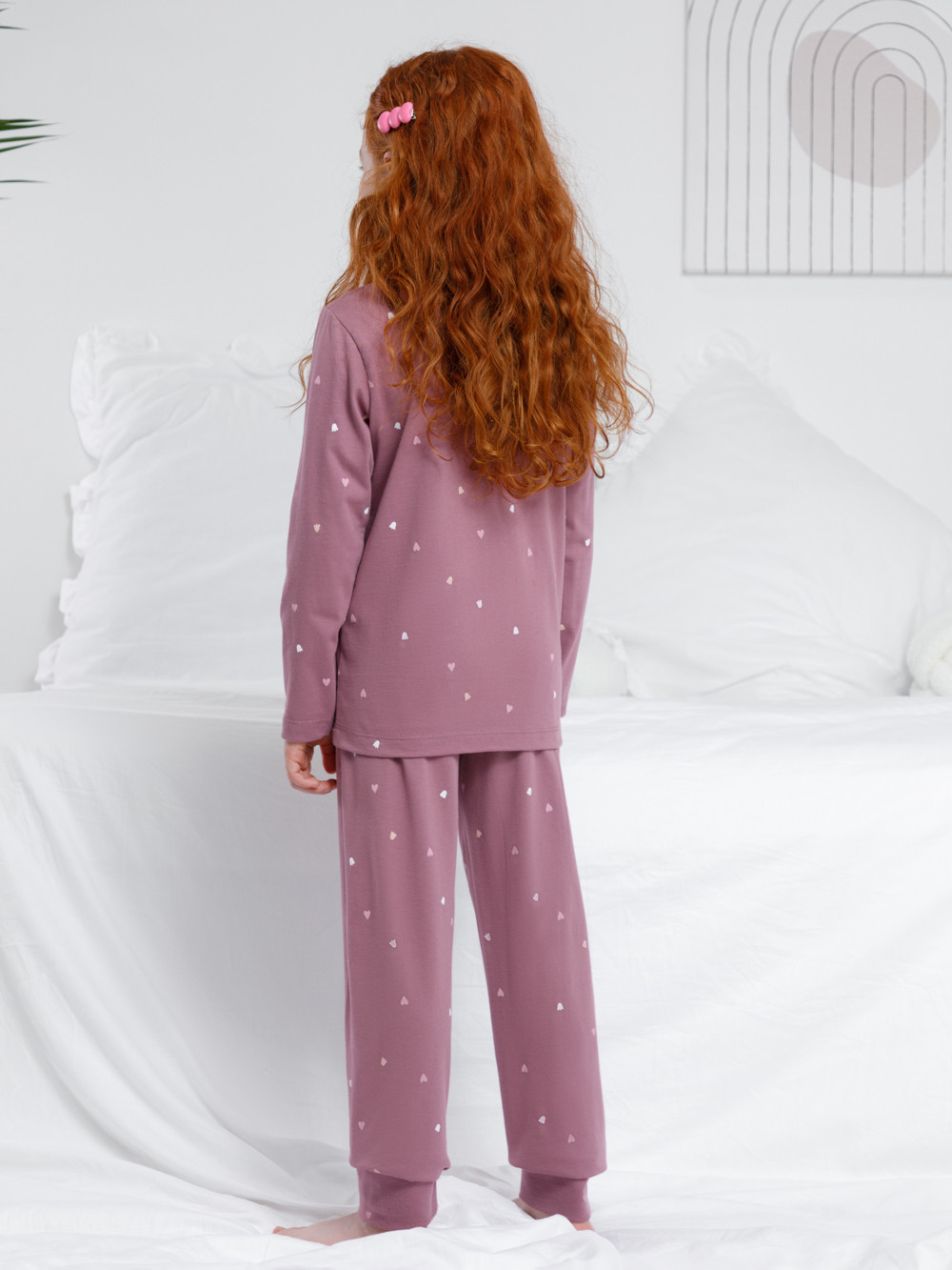 Пижама для девочки, артикул: К 1637, цвет: бордовый, фото 5