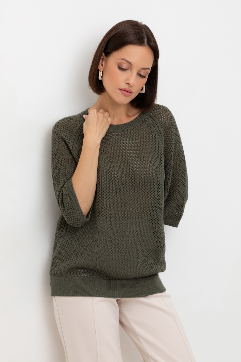 Джемперы женские для мам, артикул: ЕВ 30207, цвет: зеленый, фото 5