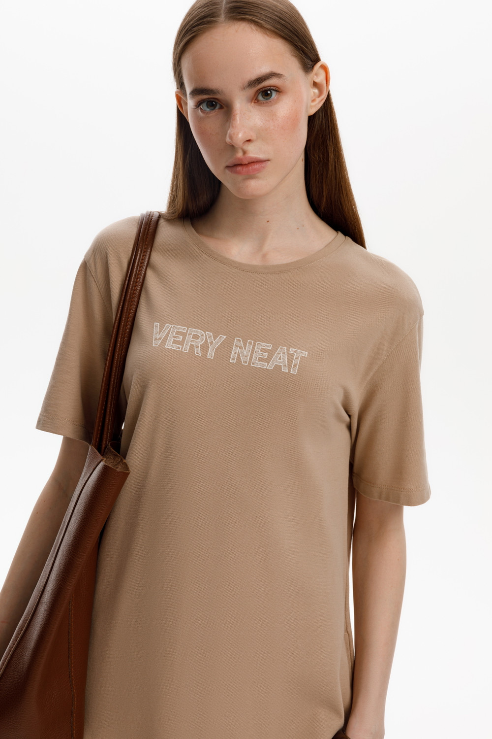 Платья женские для мам, артикул: ЕВТ 5075, цвет: бежевый, фото 5