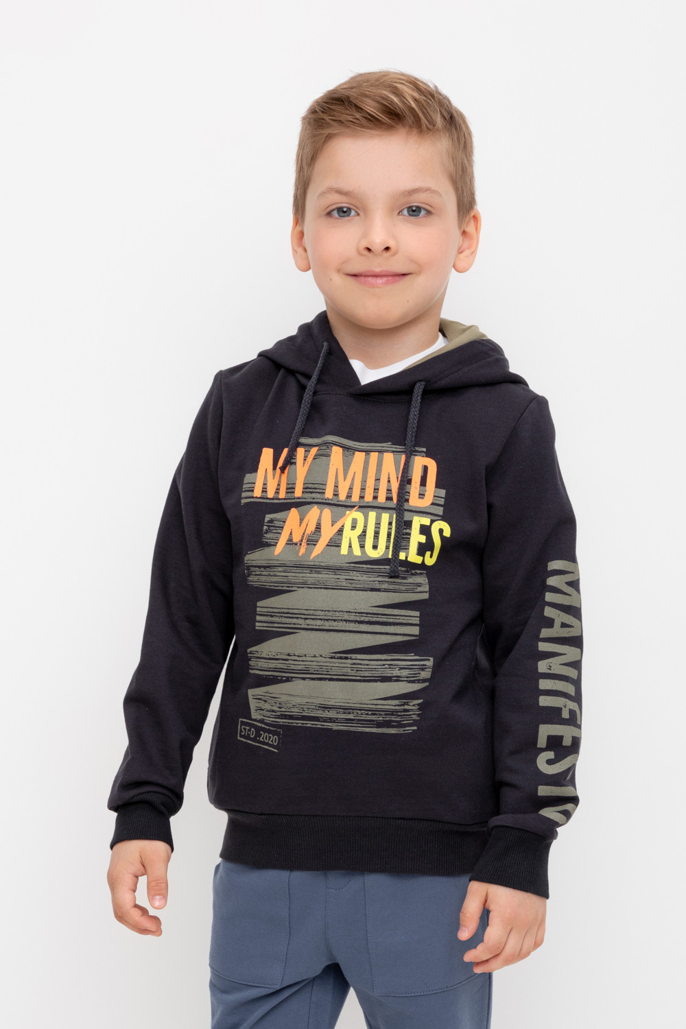 Толстовки для мальчика, артикул: К 300634, цвет: темно-серый, фото 5
