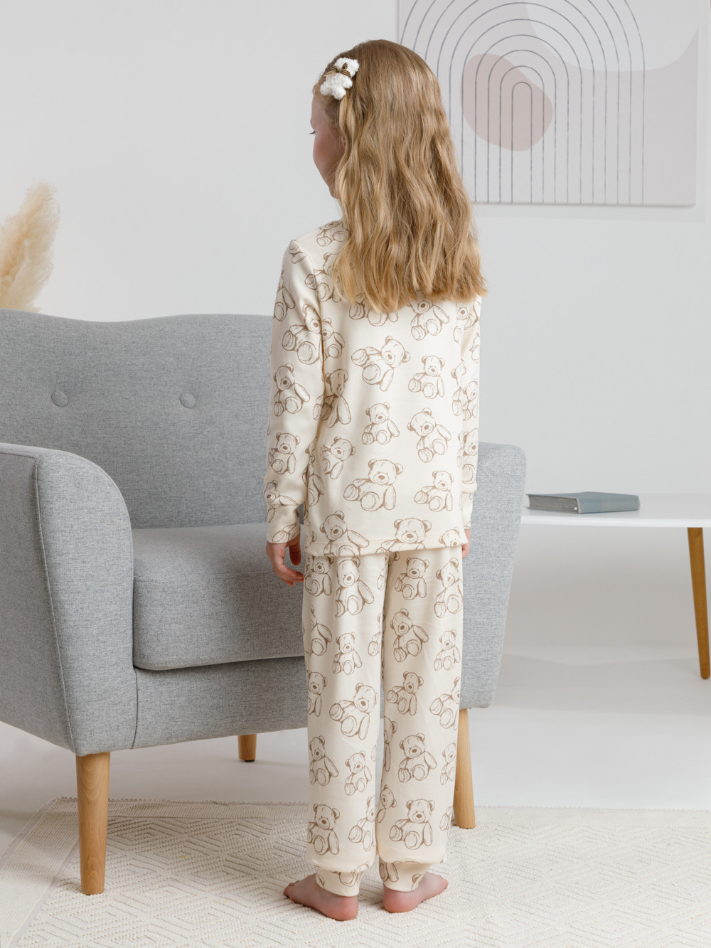Пижама для девочки, артикул: К 1552, цвет: светло-бежевый, фото 5