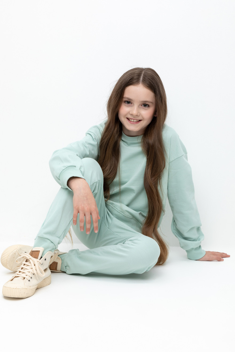 Брюки для девочки, артикул: К 400542-1, цвет: голубой, фото 5