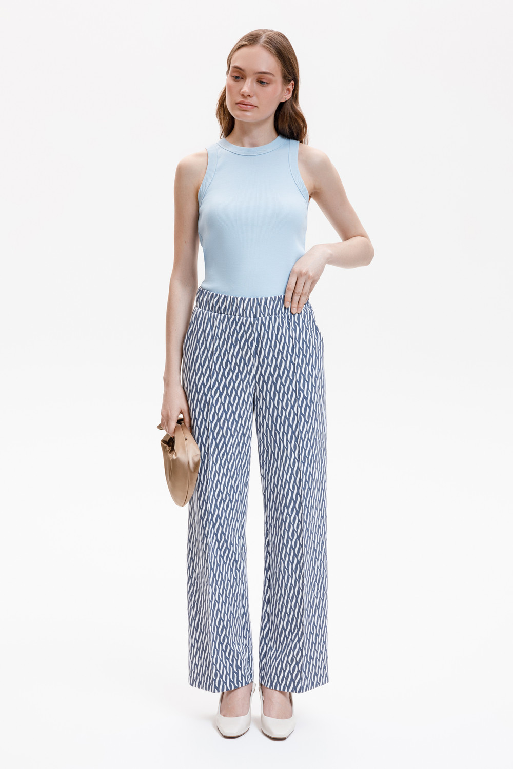 Брюки женские для мам, артикул: ЕВТ 4151, цвет: синий, фото 5