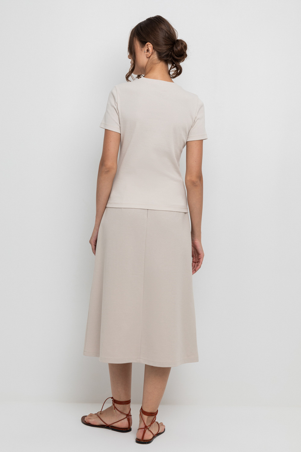 Юбки женские для мам, артикул: ЕВТ 7015, цвет: бежевый, фото 5