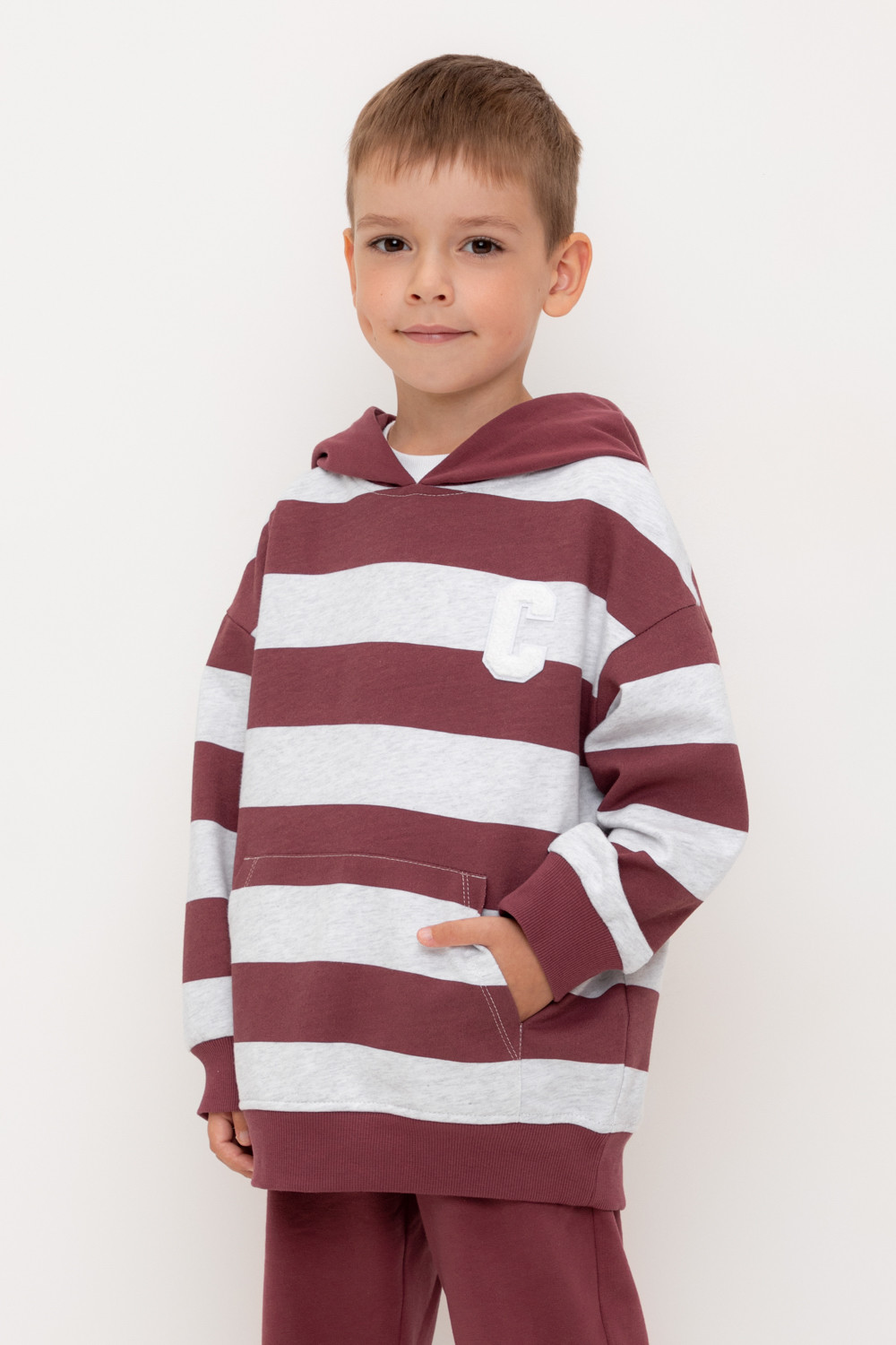 Худи для мальчика, артикул: КР 302693-1, цвет: коричневый, фото 5