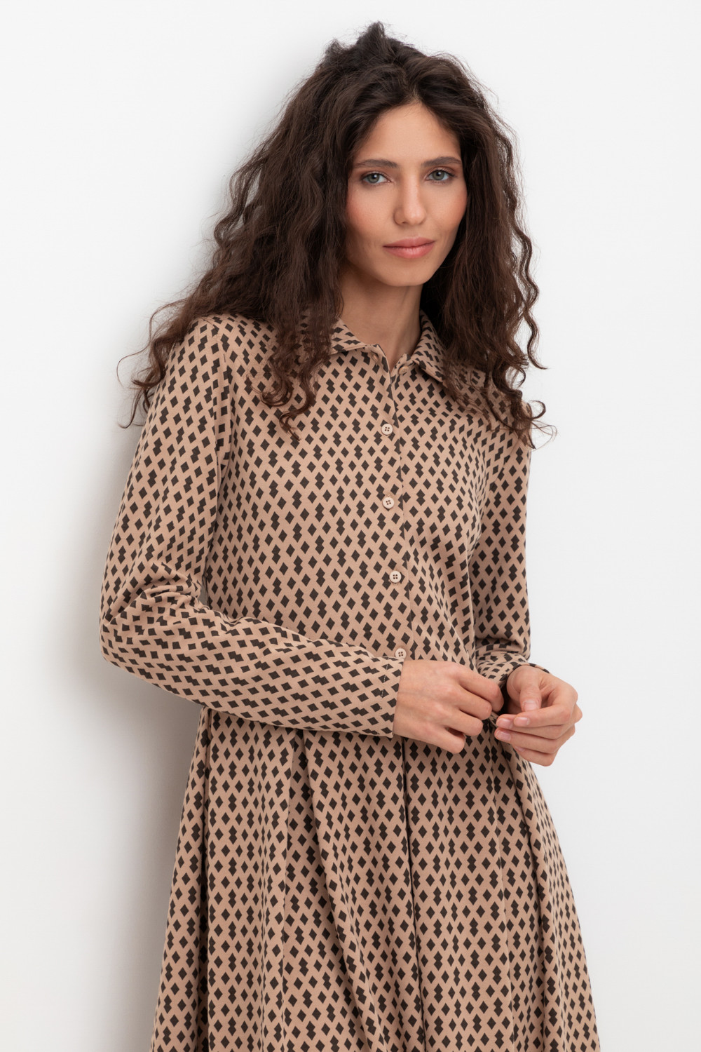 Платья женские для мам, артикул: ЕВТ 5055, цвет: бежевый, фото 5