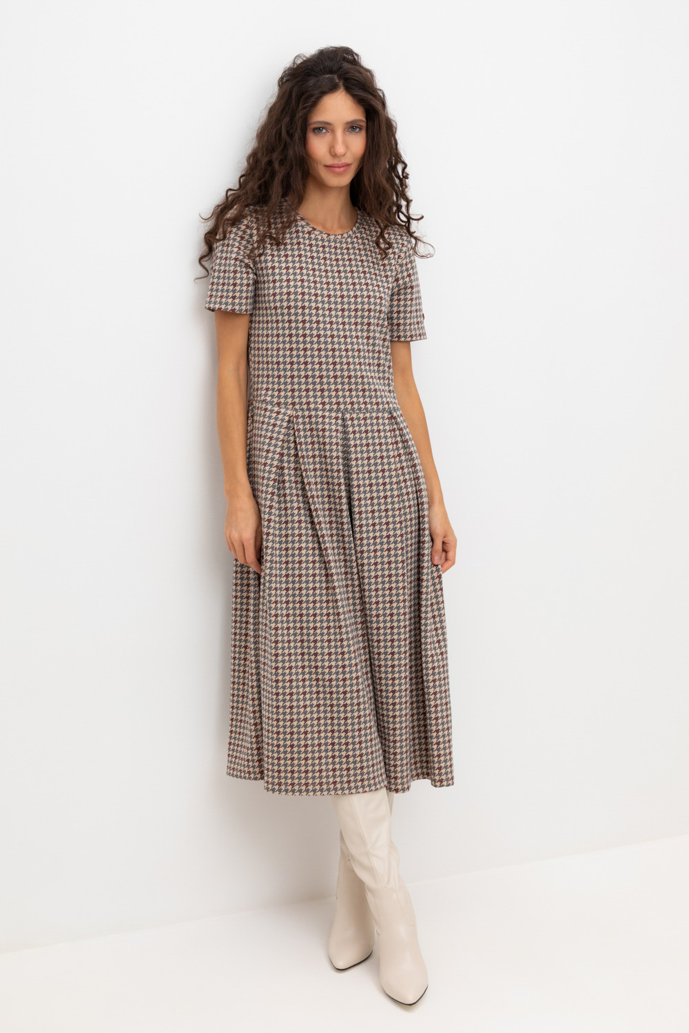 Платья женские для мам, артикул: ЕВТ 5053, цвет: бежевый, фото 5