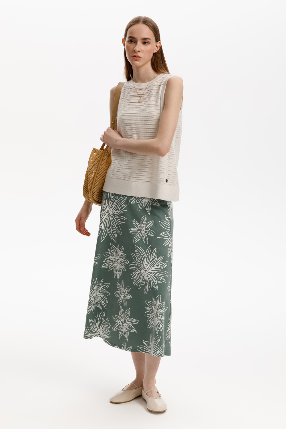 Юбки женские для мам, артикул: ЕВТ 7029, цвет: зеленый, фото 5