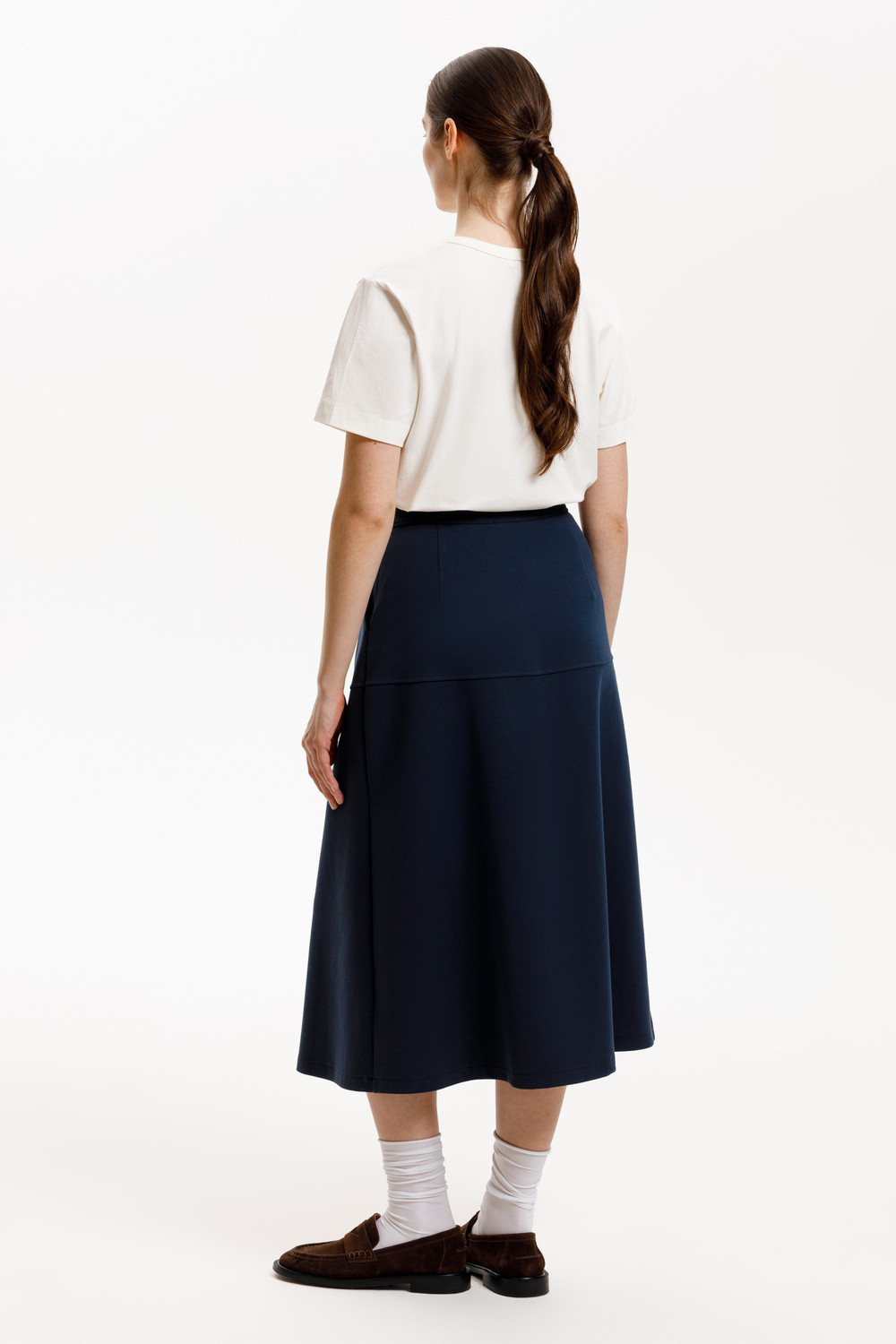 Юбки женские для мам, артикул: ЕВТ 7027, цвет: синий, фото 5