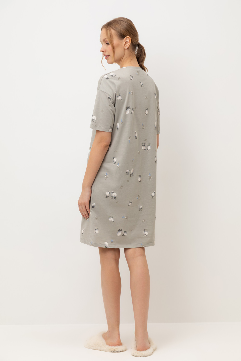 Сорочки ночные женские для мам, артикул: Е 10059, цвет: хаки, фото 5