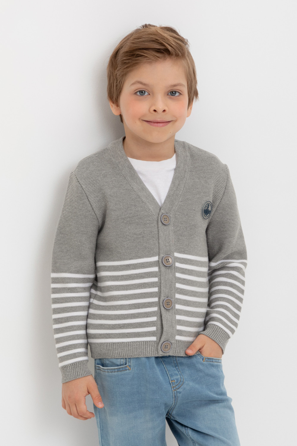 Жакет для мальчика, артикул: КВ 30153, цвет: серый, фото 5