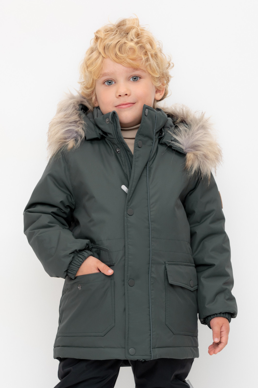 Пальто, плащи для мальчика, артикул: ВК 36096/8 УЗГ (104-122), цвет: зеленый, фото 5