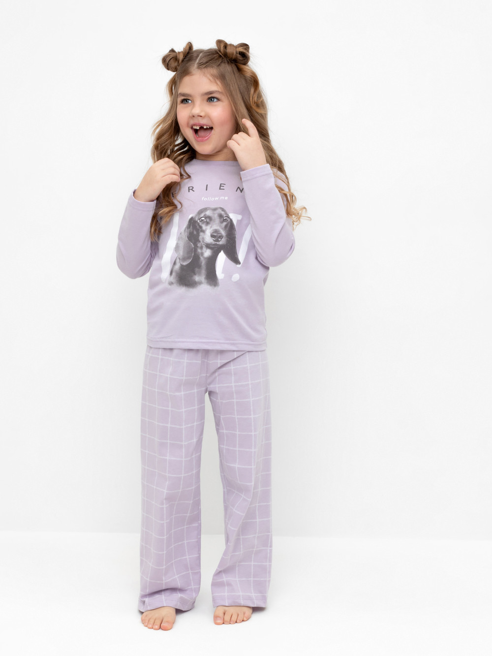 Пижама для девочки, артикул: К 1623, цвет: фиолетовый, фото 4