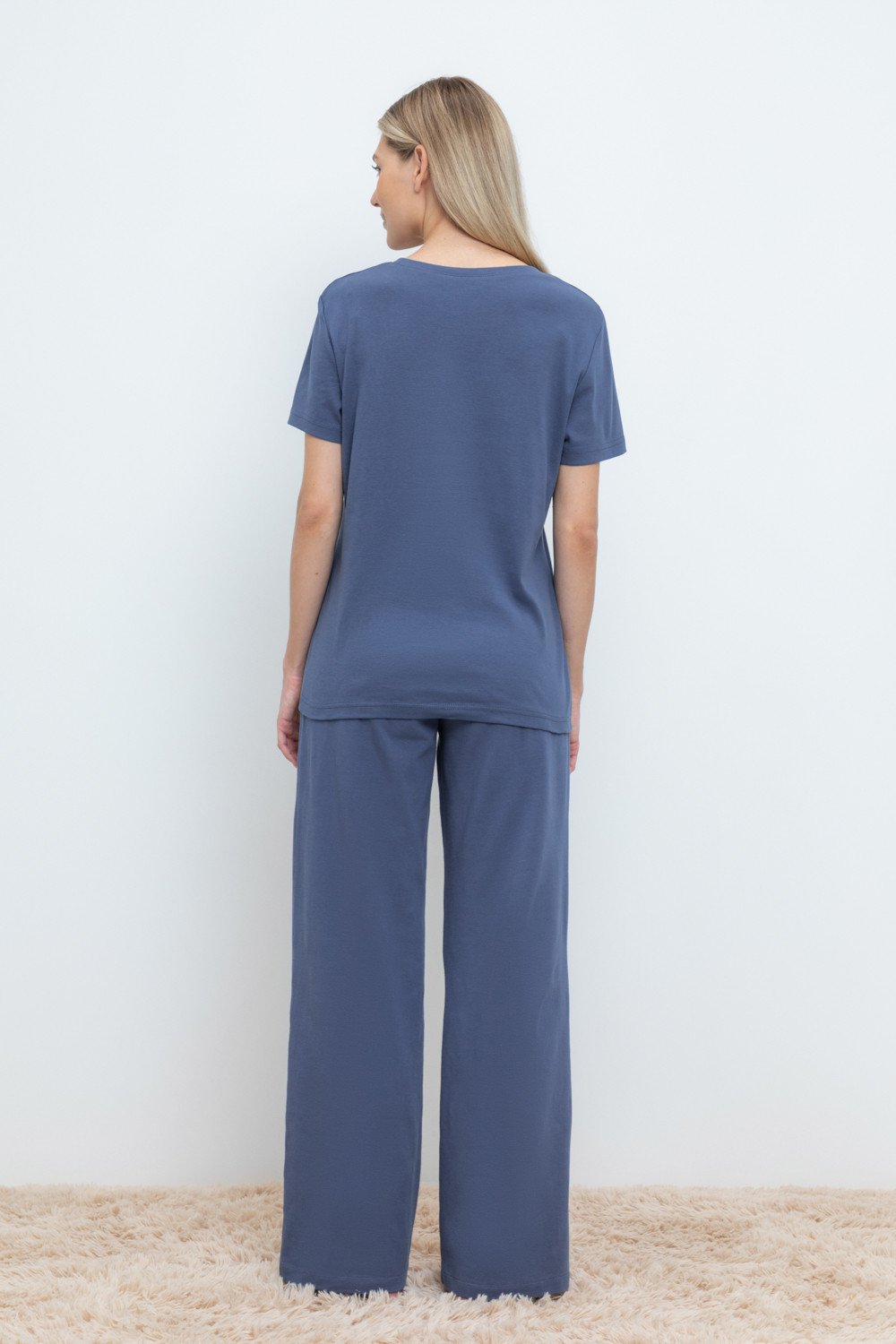 Брюки для дома для мам, артикул: Е 40053, цвет: синий, фото 5