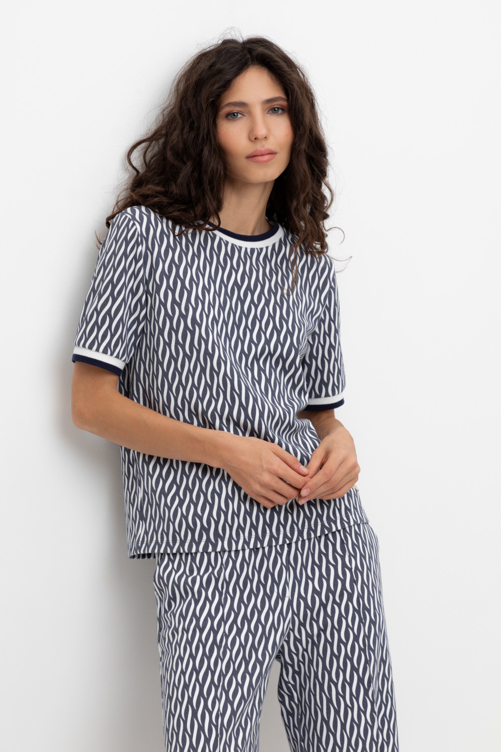 Футболки женские для мам, артикул: ЕВТ 3220, цвет: синий, фото 5