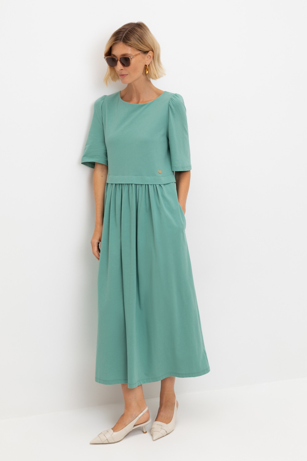 Платья женские для мам, артикул: ЕВТ 5083, цвет: зеленый, фото 5