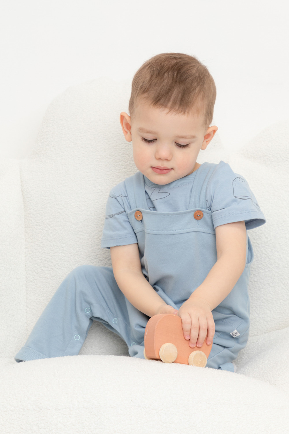 Полукомбинезон для мальчика, артикул: КР 6466, цвет: синий, фото 5