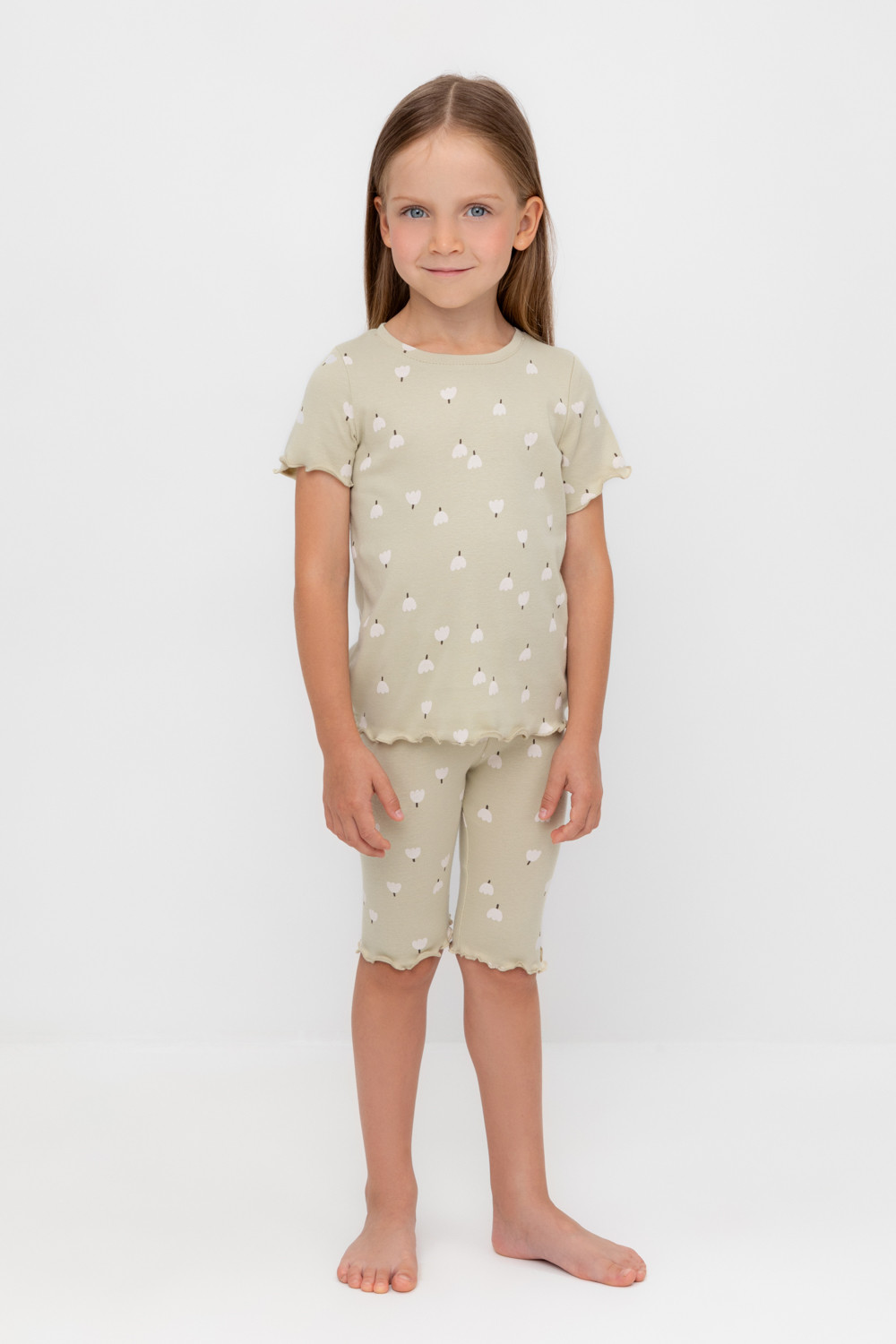 Пижама для девочки, артикул: К 1632, цвет: зеленый, фото 5