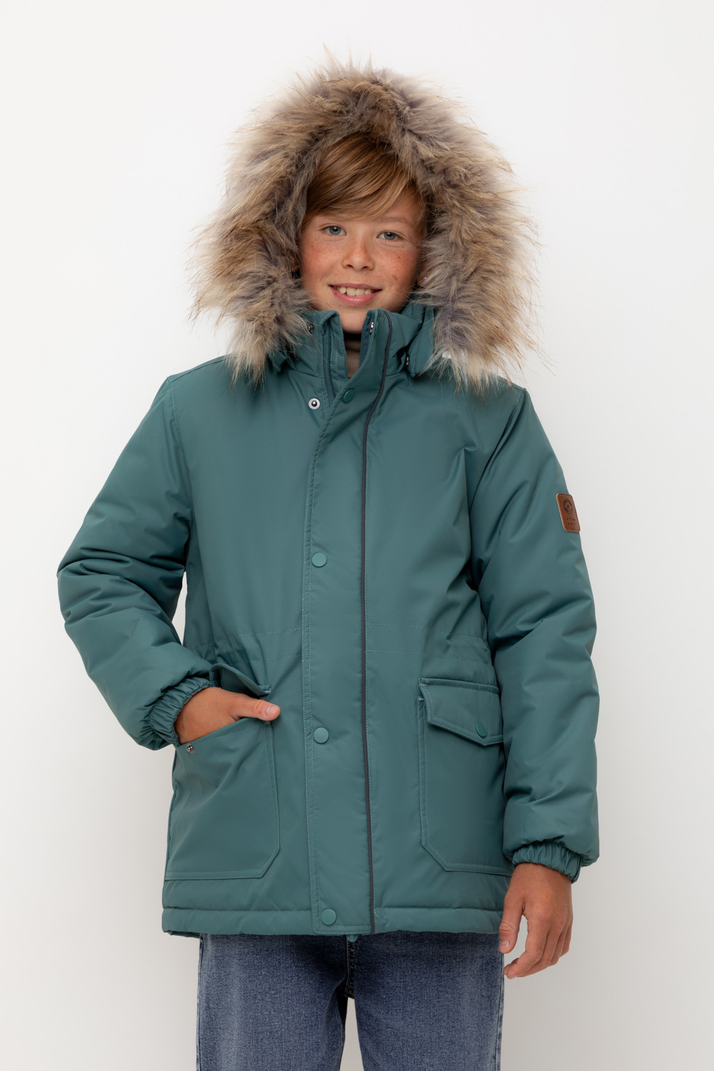 Пальто, плащи для мальчика, артикул: ВК 36096/5 УЗГ (122-158), цвет: зеленый, фото 5