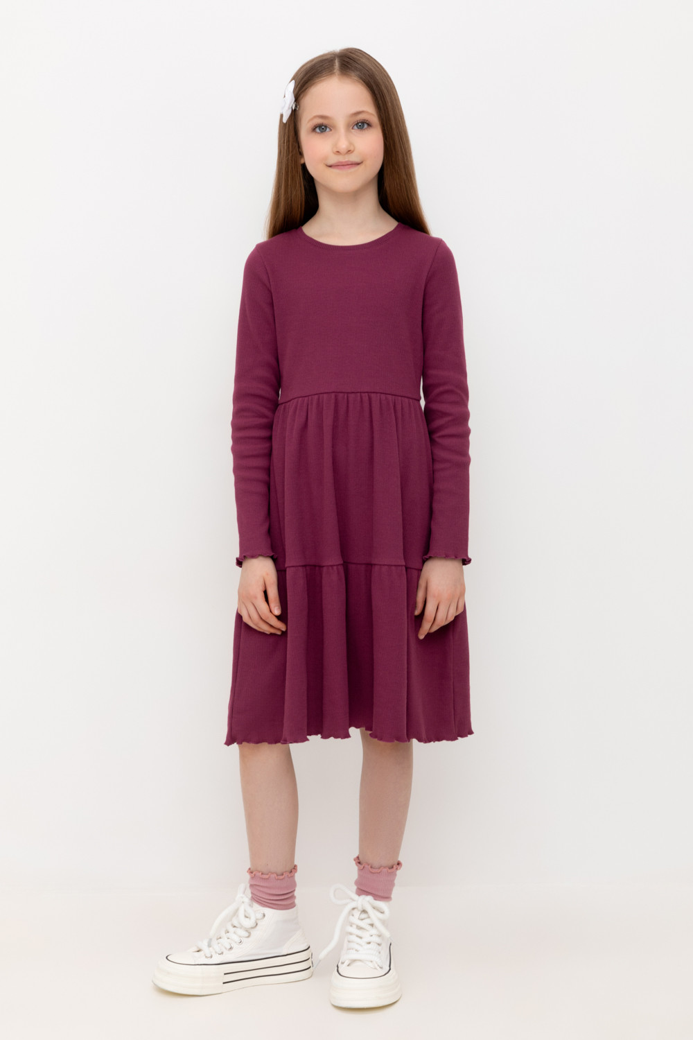 Платье для девочки, артикул: КР 5820, цвет: бордовый, фото 5
