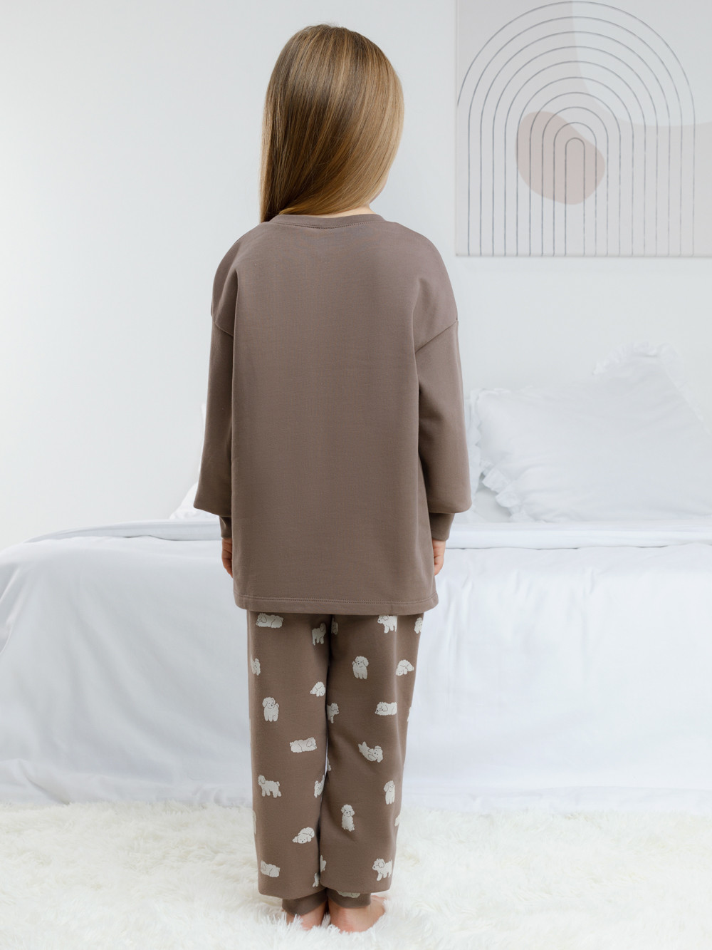Пижама для девочки, артикул: К 1567, цвет: коричневый, фото 5