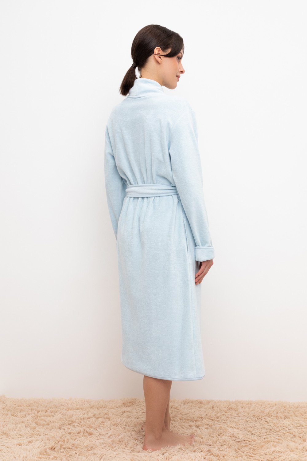 Халаты женские для мам, артикул: Е 50011, цвет: голубой, фото 5