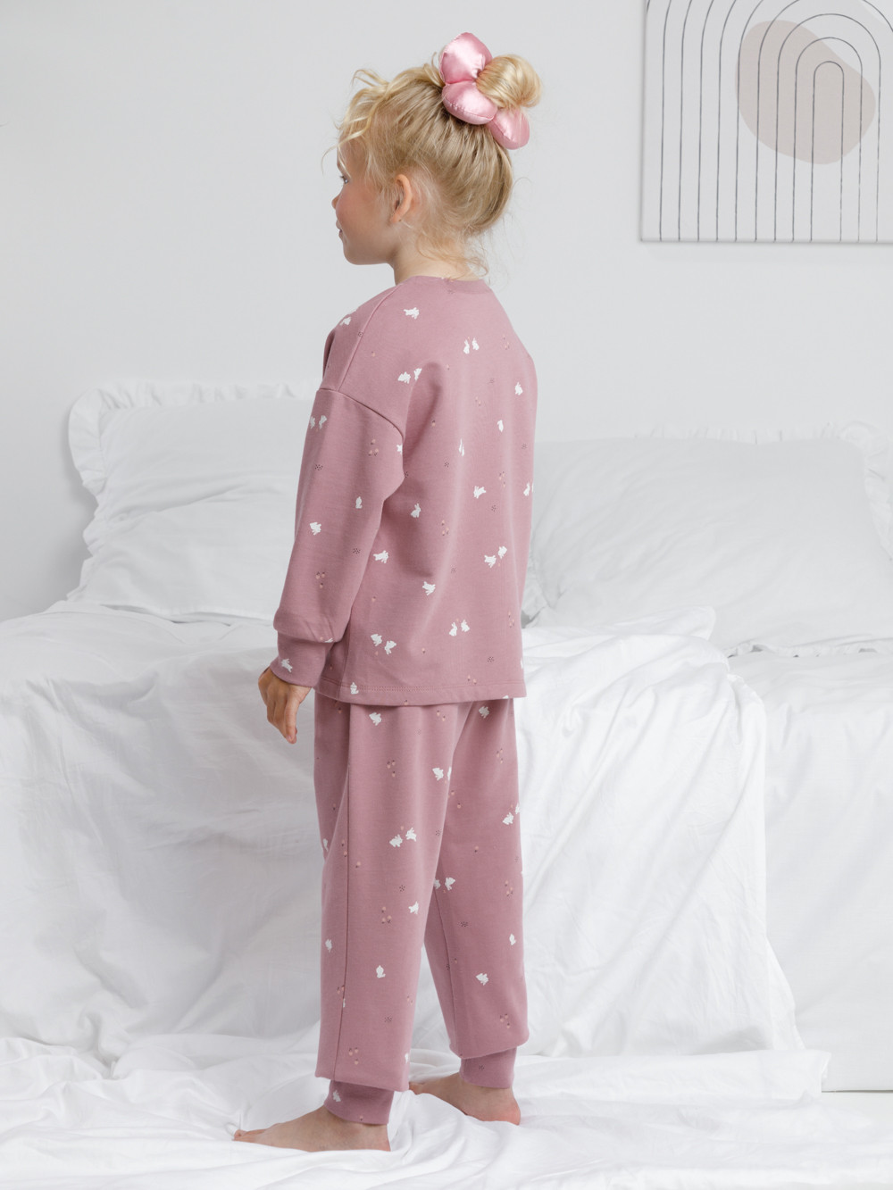 Пижама для девочки, артикул: К 1587, цвет: розовый, фото 5