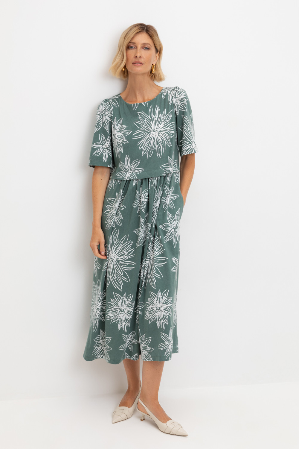 Платья женские для мам, артикул: ЕВТ 5090, цвет: зеленый, фото 5