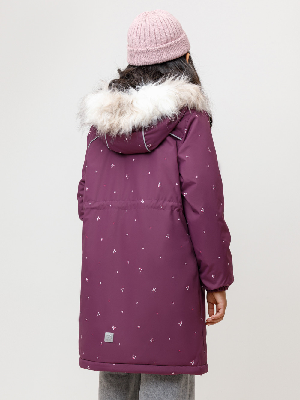 Пальто для девочки, артикул: ВК 38105/н/3 ГР, цвет: бордовый, фото 4