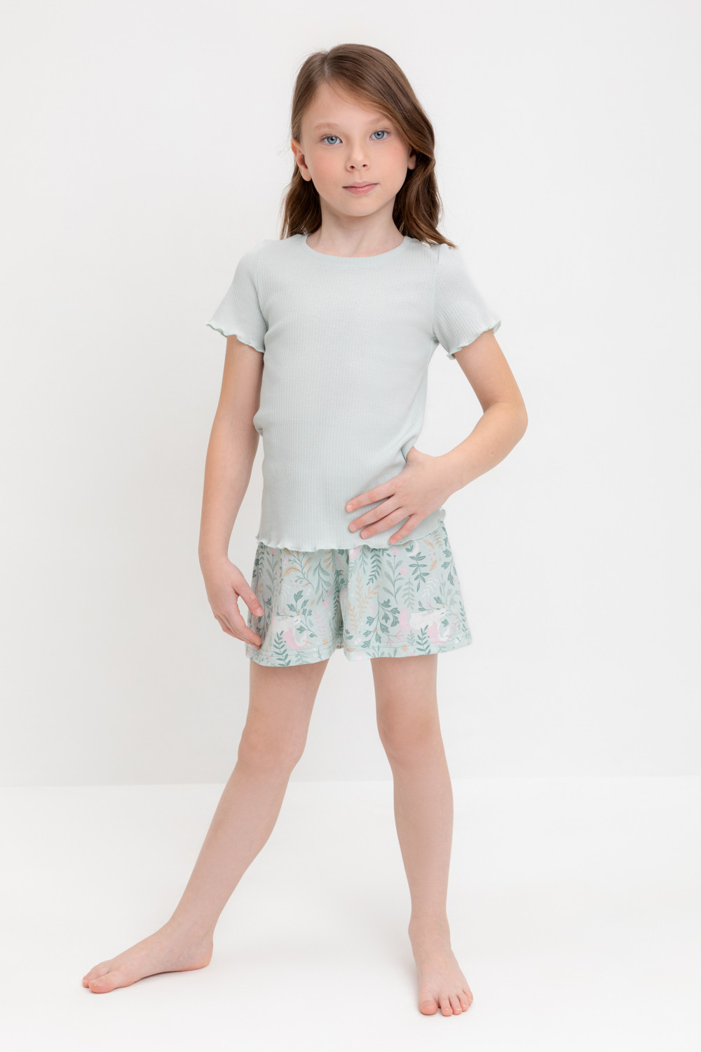 Пижама для девочки, артикул: К 1596, цвет: светло-серый5, фото 5