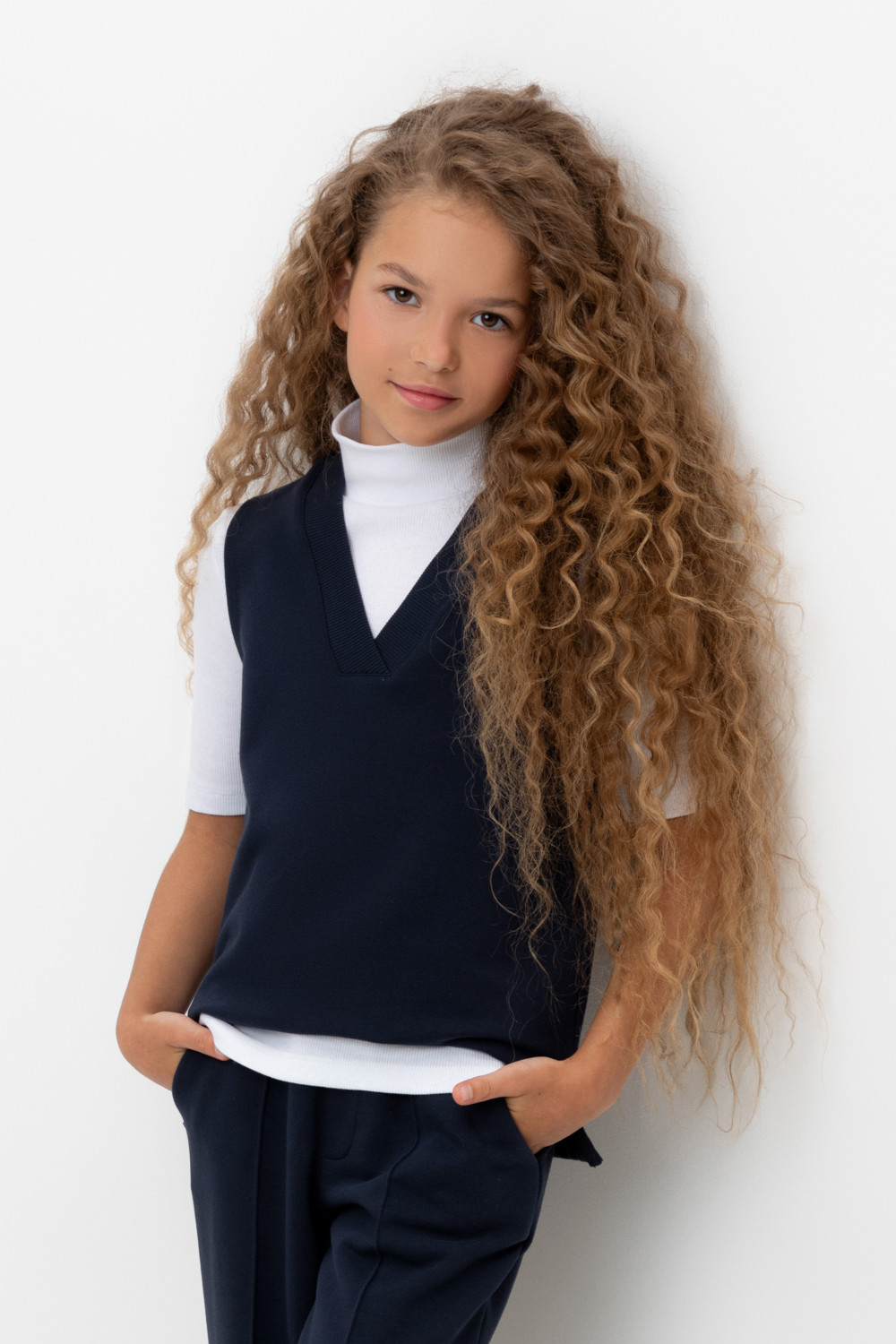 Жилеты для девочки, артикул: К 302490/1, цвет: синий, фото 5