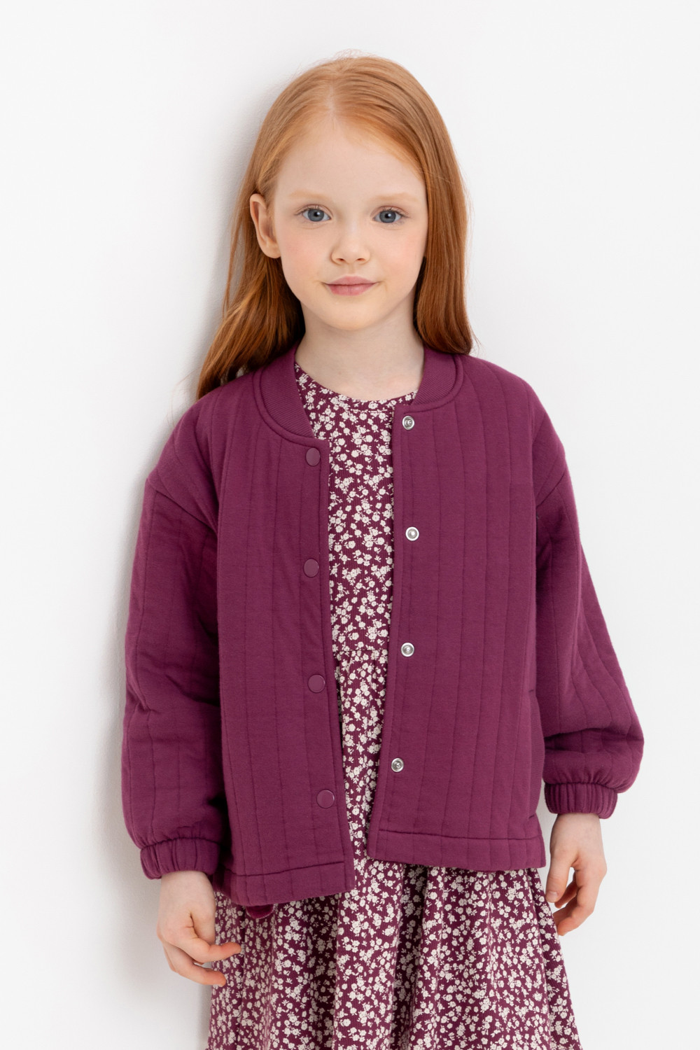 Жакет для девочки, артикул: КР 302573, цвет: бордовый, фото 5