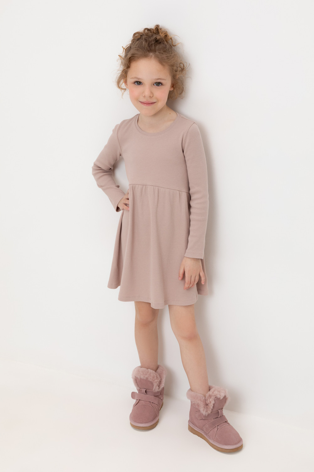 Платье для девочки, артикул: КР 5901, цвет: кофейный, фото 5