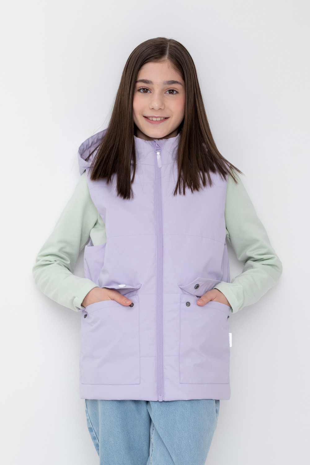 Жилет для девочки, артикул: ВК 35011/8 ГР, цвет: фиолетовый, фото 5