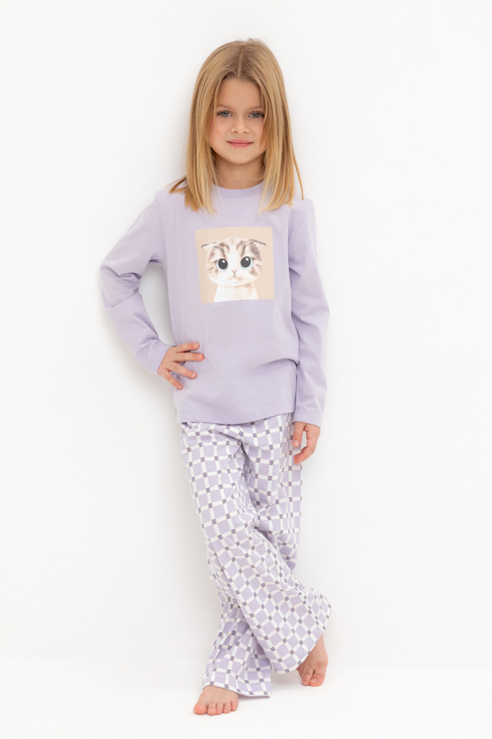 Пижама для девочки, артикул: К 1623, цвет: фиолетовый, фото 5