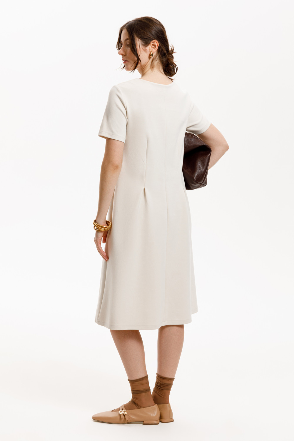 Платья женские для мам, артикул: ЕВТ 5076, цвет: светло-бежевый, фото 5