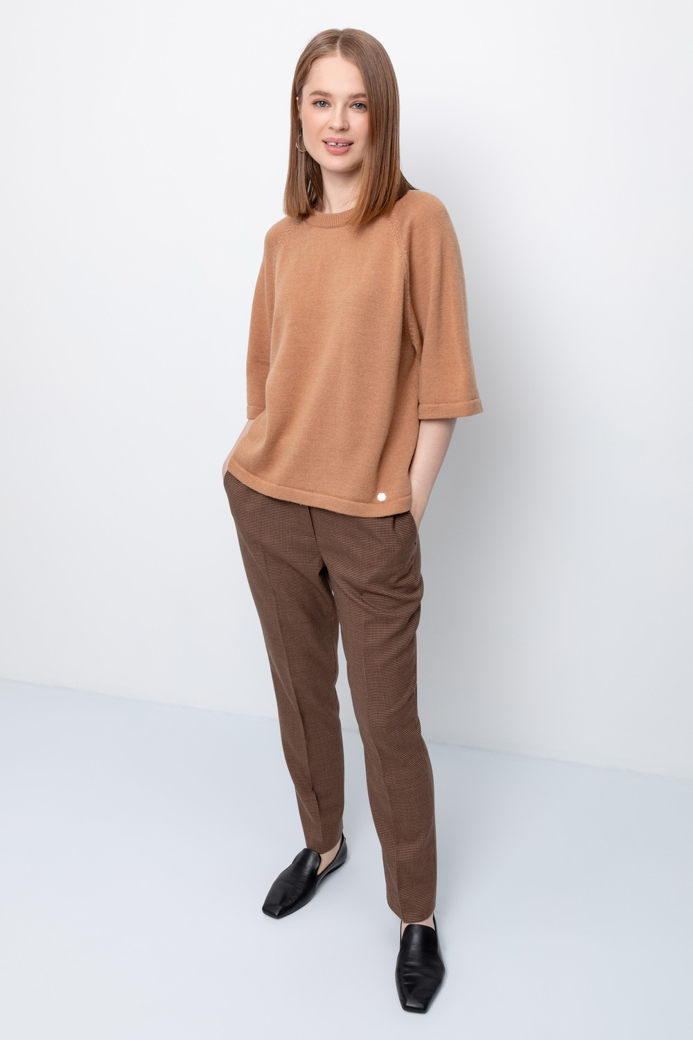 Брюки женские для мам, артикул: ЕТ 40006, цвет: бежевый, фото 5