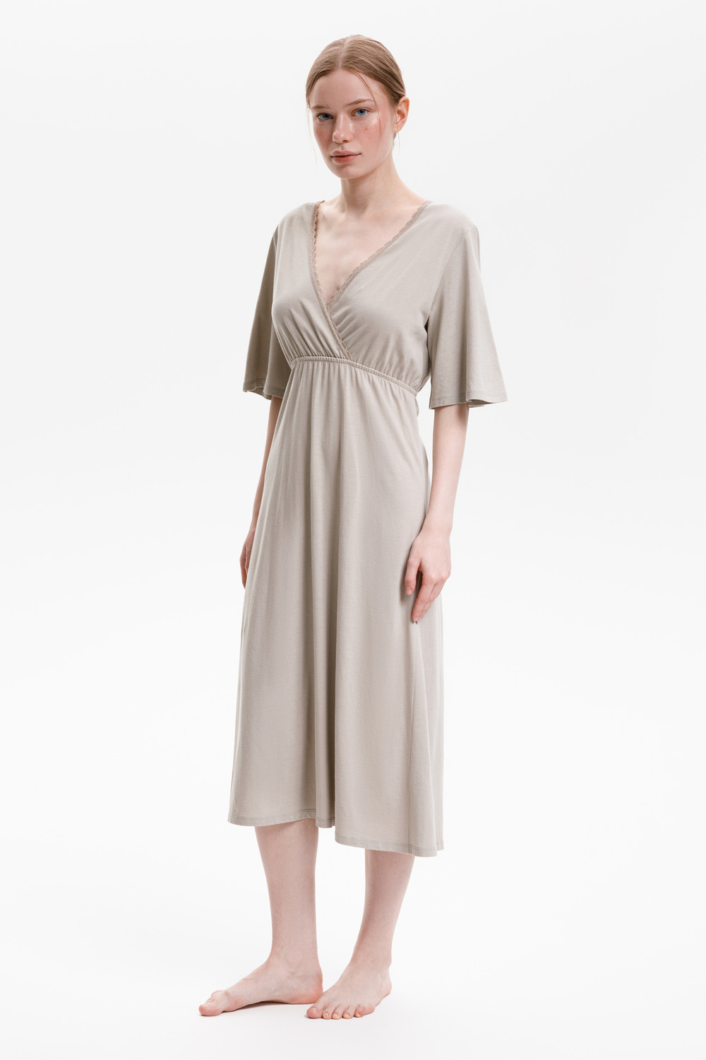 Сорочки ночные женские для мам, артикул: Е 10055, цвет: хаки, фото 5