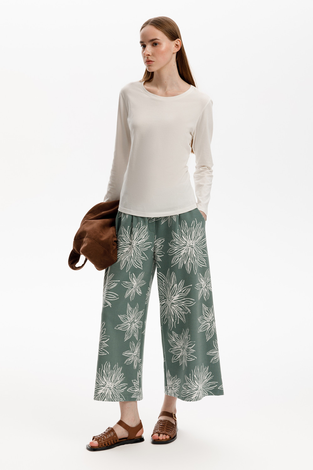 Брюки женские для мам, артикул: ЕВТ 4150, цвет: зеленый, фото 5