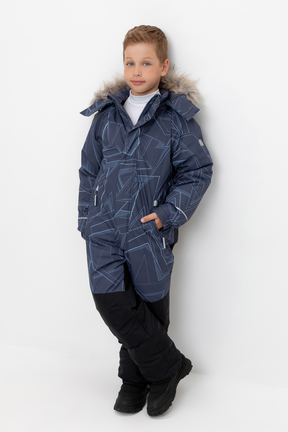 Комбинезоны утепленные для мальчика, артикул: ВК 60120/н/11 ГР, цвет: темно-синий, фото 5